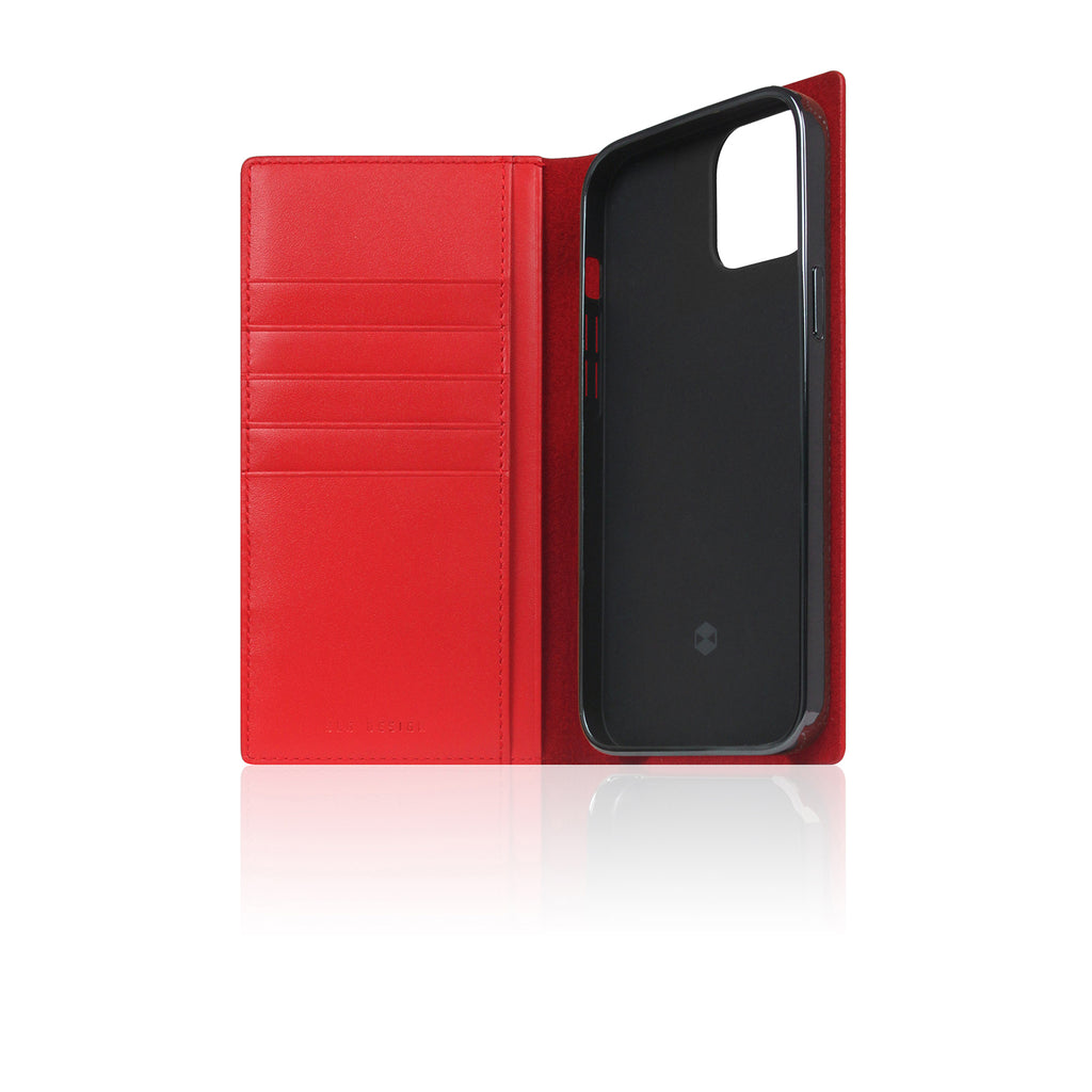 D+ Italian Carbon Leather Diary Case for iPhone 14 Plus (Red)
