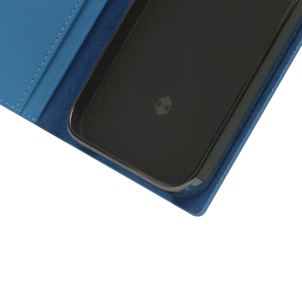D+ Italian Carbon Leather Diary Case for iPhone 14 Plus (Blue)