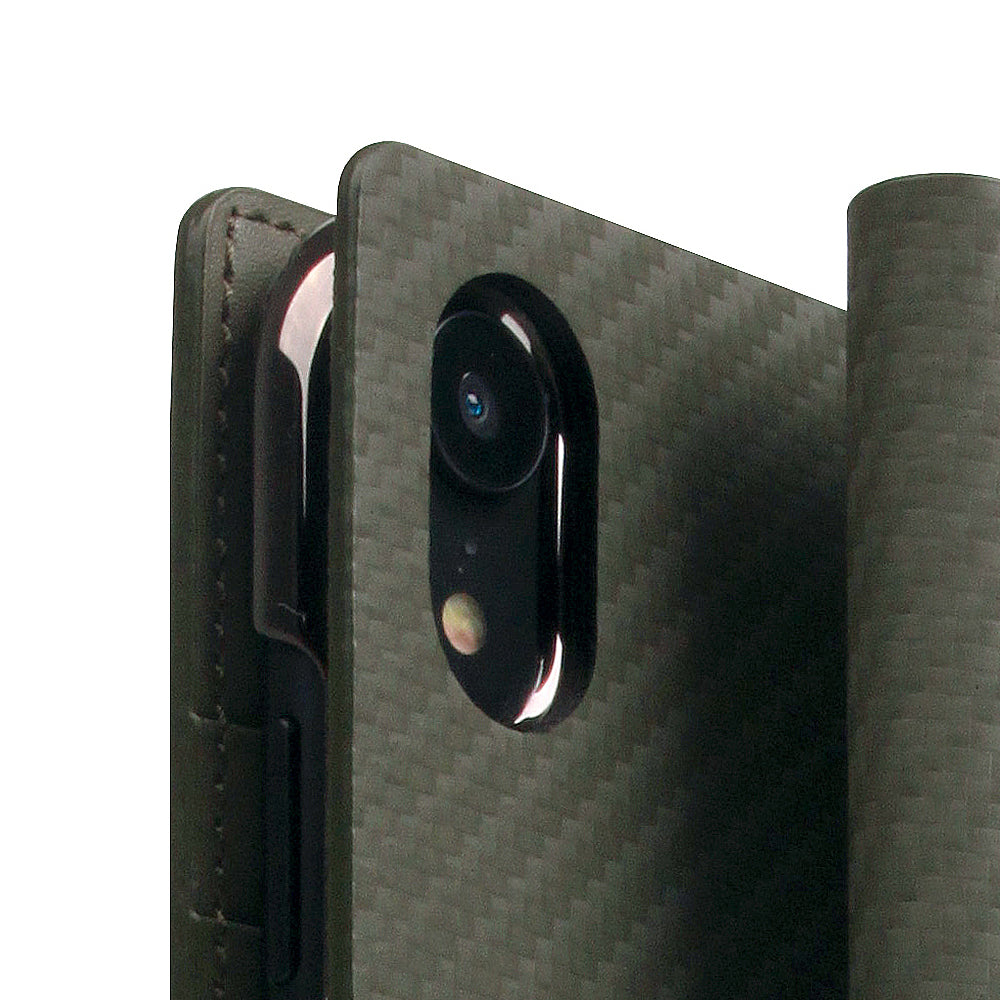 D+ Italian Carbon Leather Case for iPhone XR Khaki
