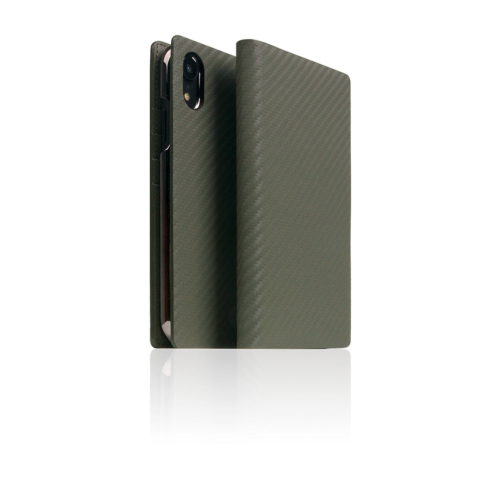 D+ Italian Carbon Leather Case for iPhone XR Khaki