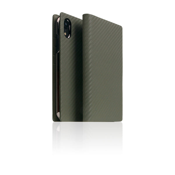 D+ Italian Carbon Leather Case for iPhone XR Khaki