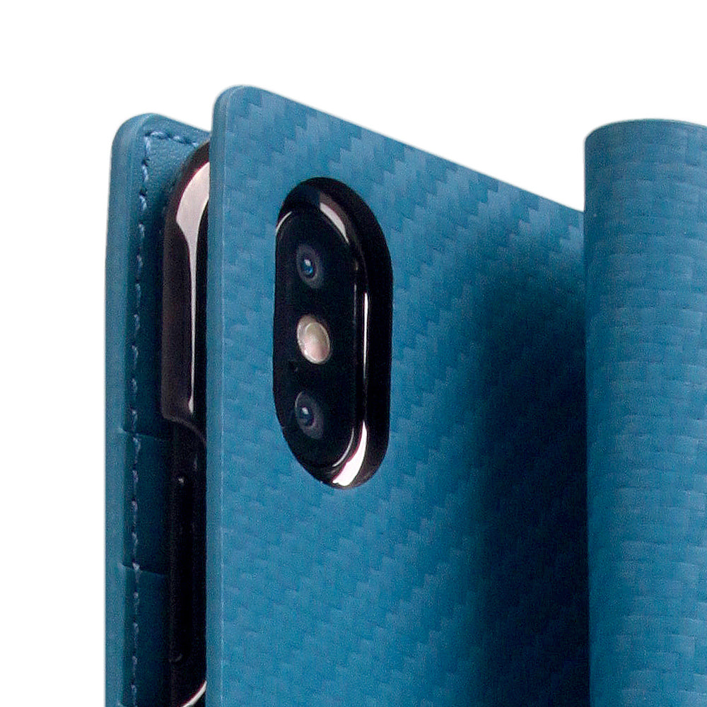 D+ Italian Carbon Leather Case for iPhone Xs Max Blue