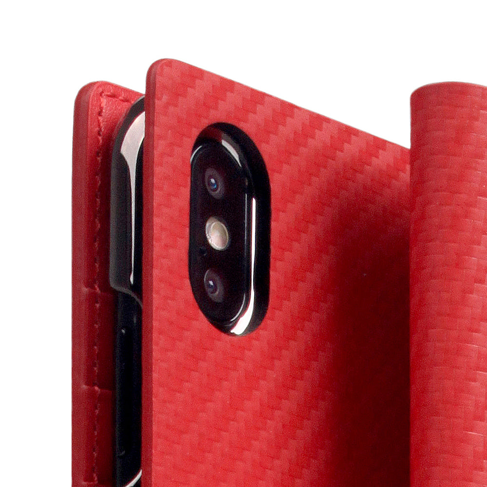 D+ Italian Carbon Leather Case for iPhone Xs Max Red