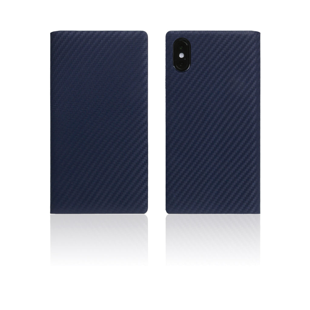 D+ Italian Carbon Leather Case for iPhone Xs Max Navy