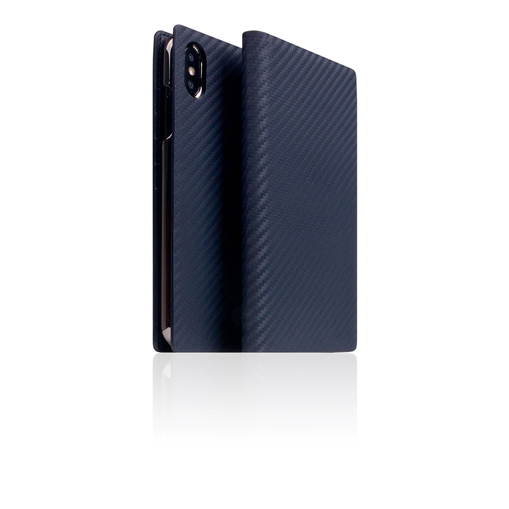 D+ Italian Carbon Leather Case for iPhone Xs Max Navy