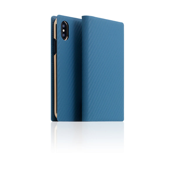 D+ Italian Carbon Leather Case for iPhone X / XS Blue