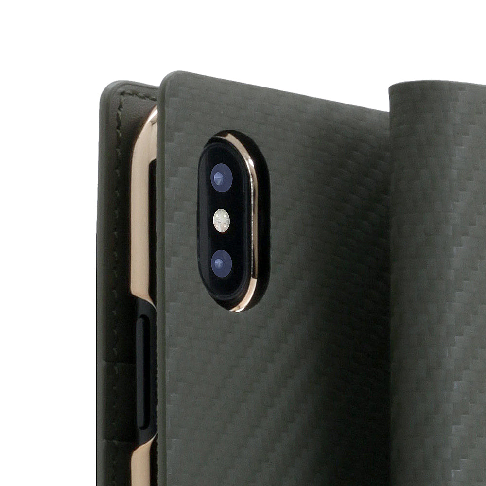 D+ Italian Carbon Leather Case for iPhone X / XS Khaki