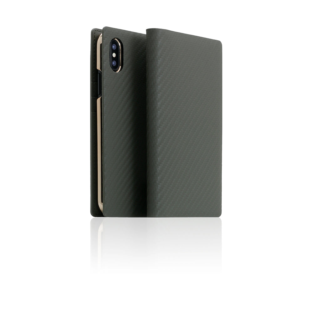 D+ Italian Carbon Leather Case for iPhone X / XS Khaki
