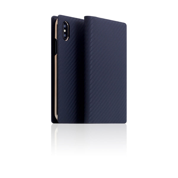 D+ Italian Carbon Leather Case for iPhone X / XS Navy