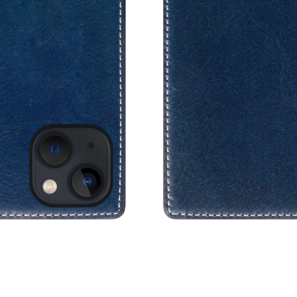 D+ Italian Temponata Leather Diary Case for iPhone 13 (Blue)
