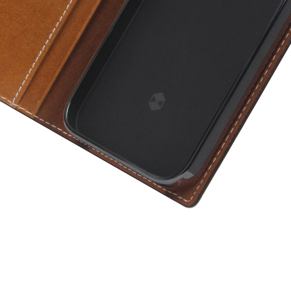 D+ Italian Temponata Leather Diary Case for iPhone 14 (Tan)