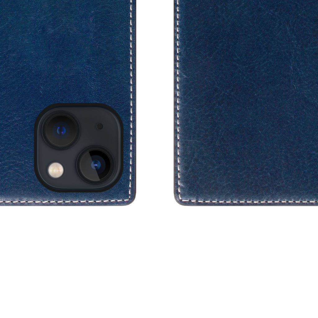 D+ Italian Temponata Leather Diary Case for iPhone 13 mini (Blue)