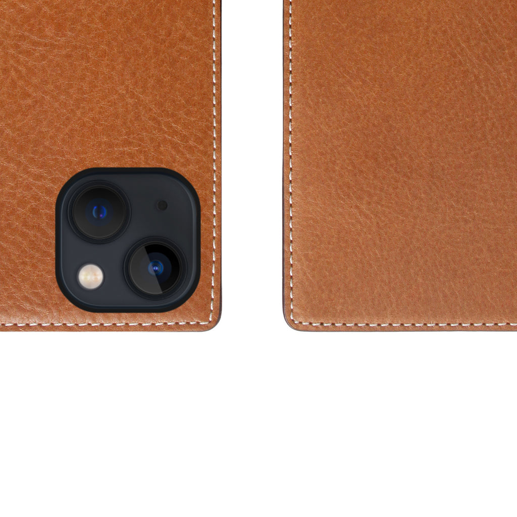D+ Italian Temponata Leather Diary Case for iPhone 13 mini (Tan)