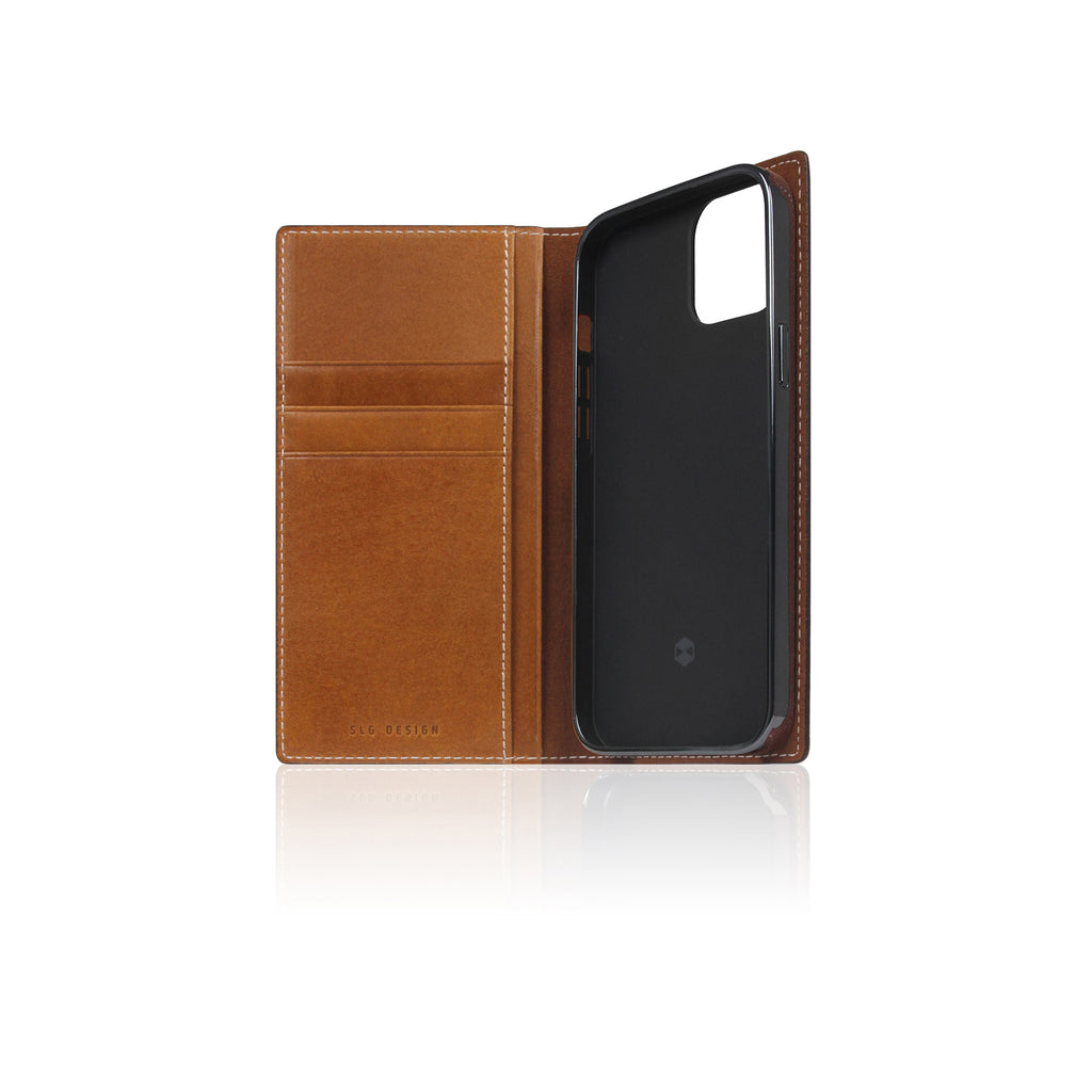 D+ Italian Temponata Leather Diary Case for iPhone 13 mini (Tan)