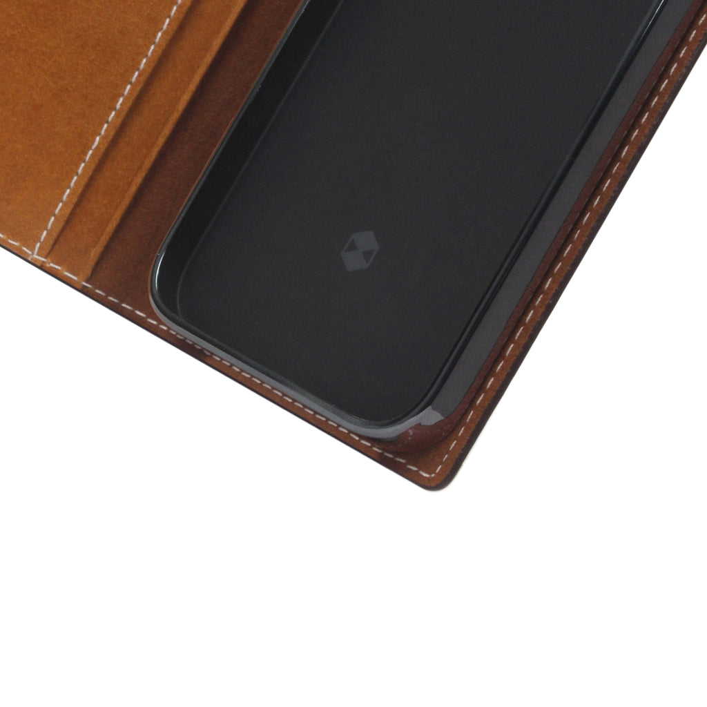D+ Italian Temponata Leather Diary Case for iPhone 13 mini (Tan)