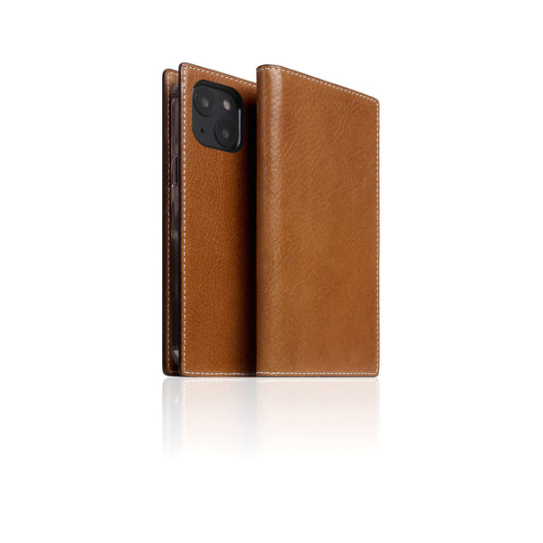 D+ Italian Temponata Leather Diary Case for iPhone 13 mini (Tan)