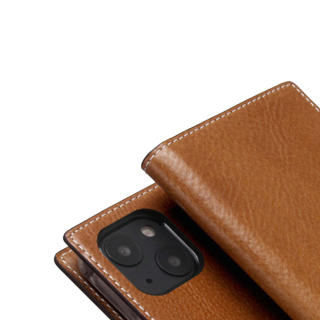 D+ Italian Temponata Leather Diary Case for iPhone 13 mini (Tan)