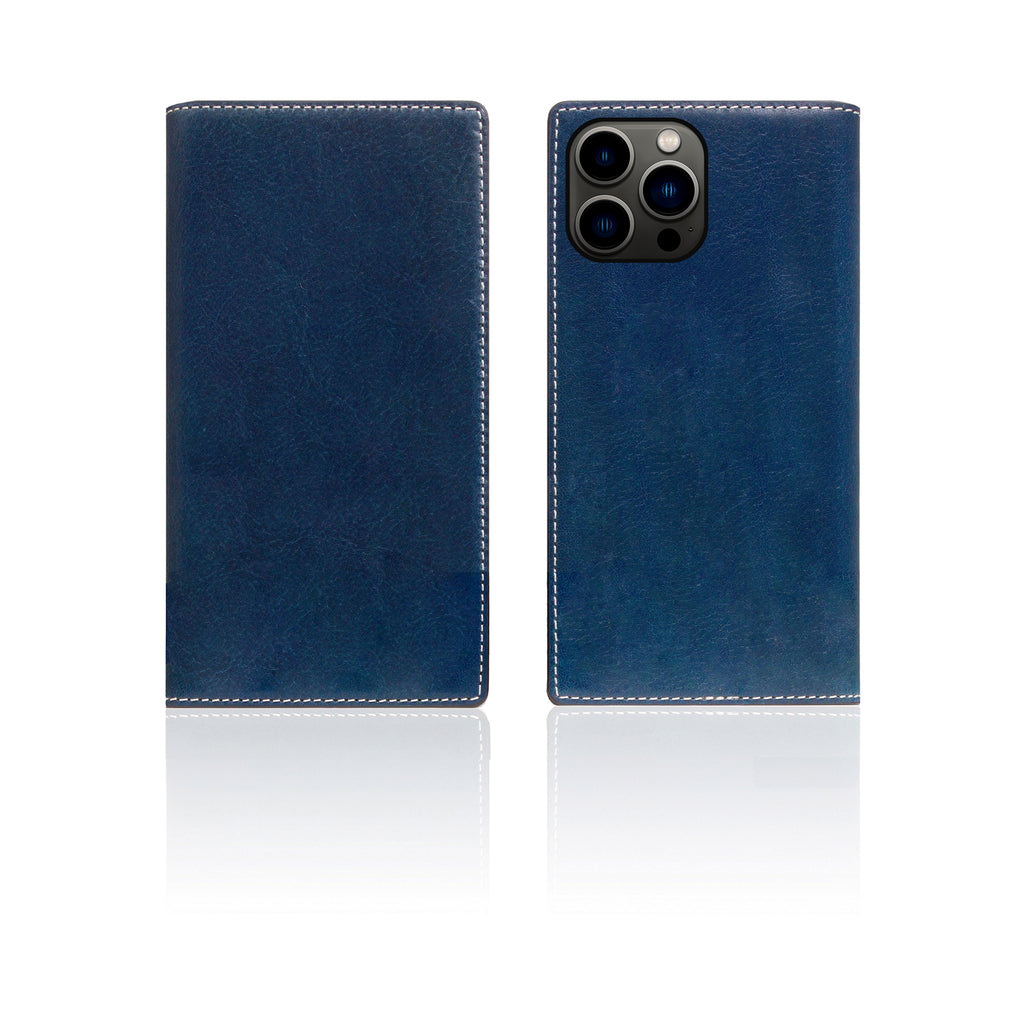 D+ Italian Temponata Leather Diary Case for iPhone 13 Pro Max (Blue)