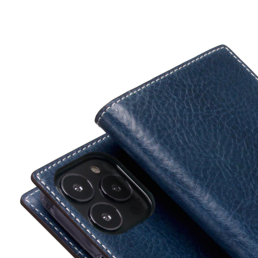 D+ Italian Temponata Leather Diary Case for iPhone 14 Pro Max (Blue)