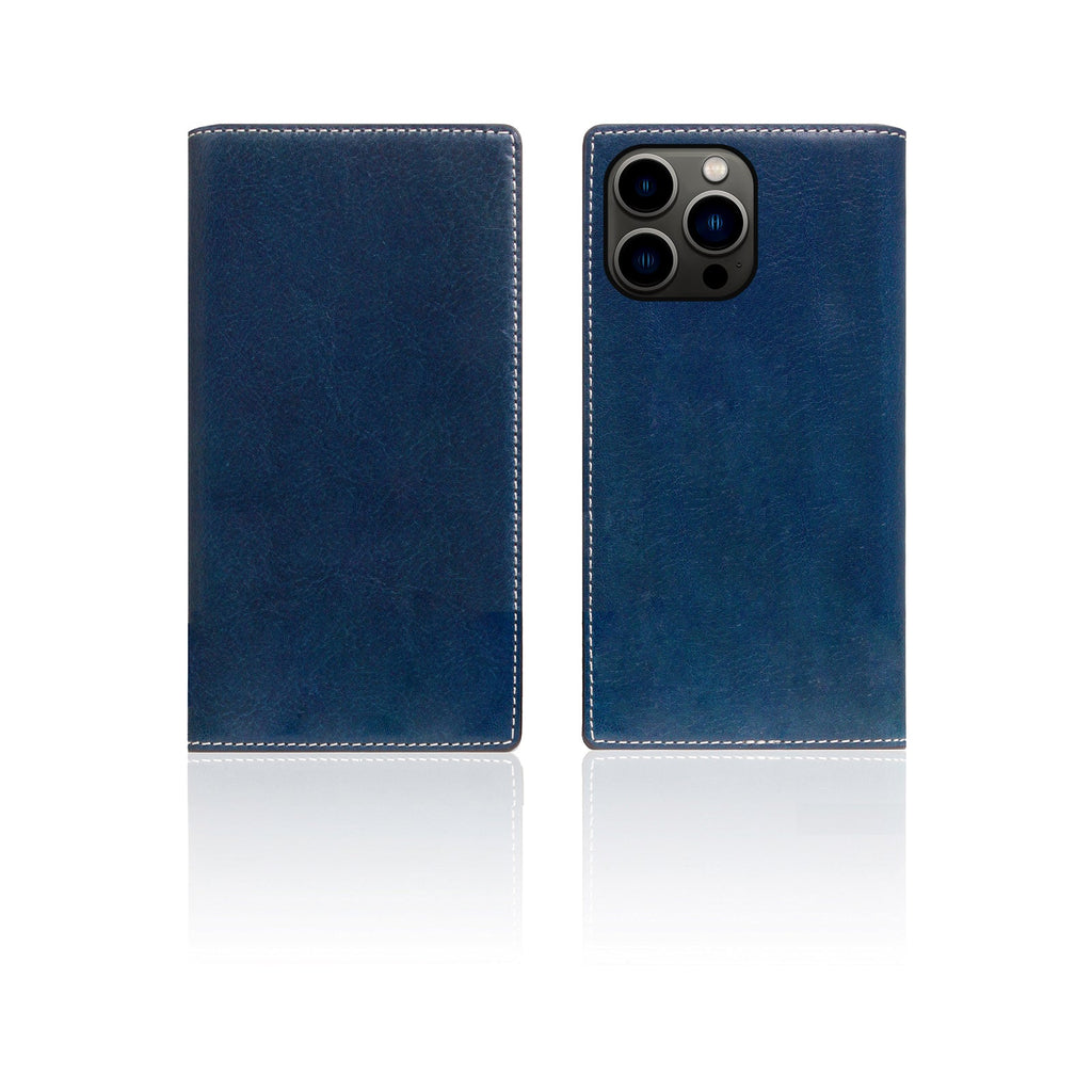 D+ Italian Temponata Leather Diary Case for iPhone 14 Pro (Blue)