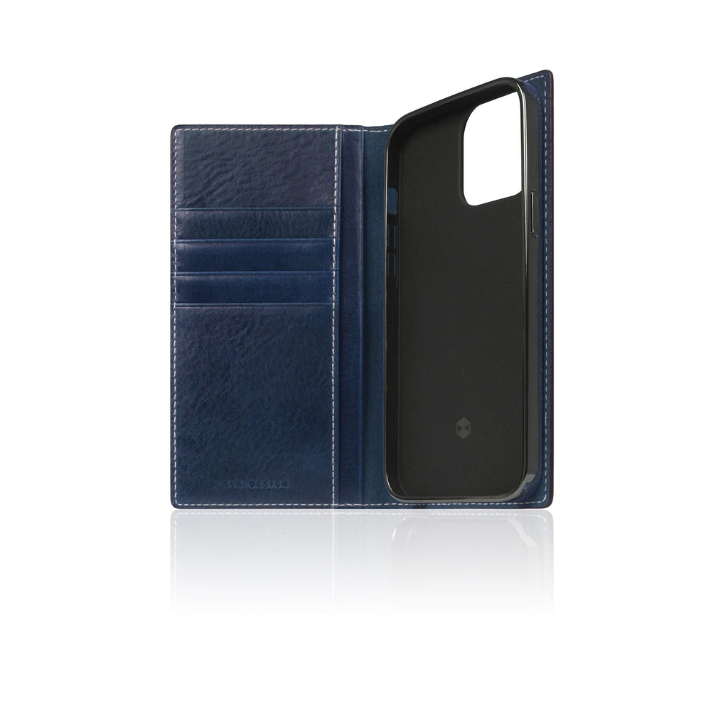 D+ Italian Temponata Leather Diary Case for iPhone 14 Pro (Blue)