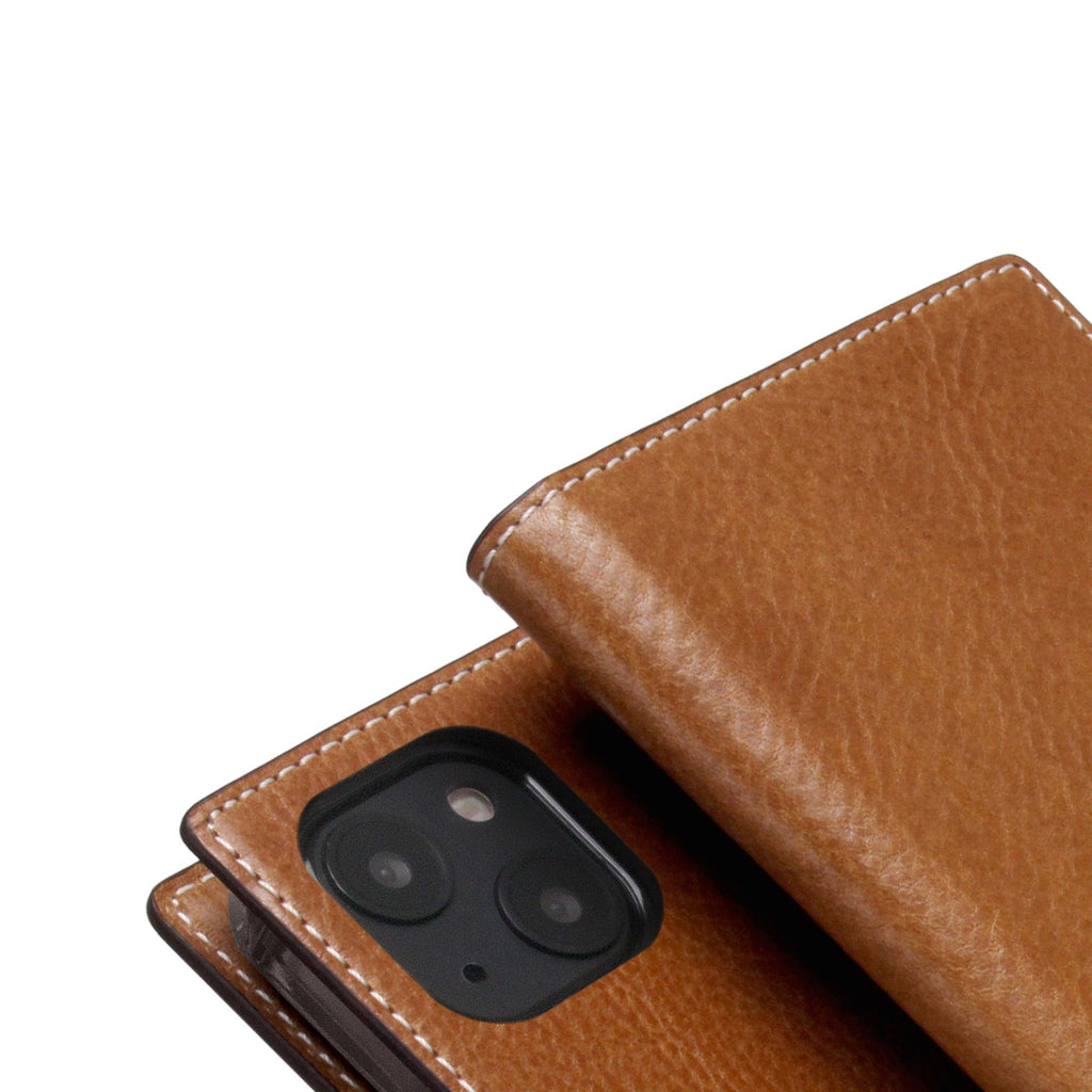 D+ Italian Temponata Leather Diary Case for iPhone 14 (Tan)