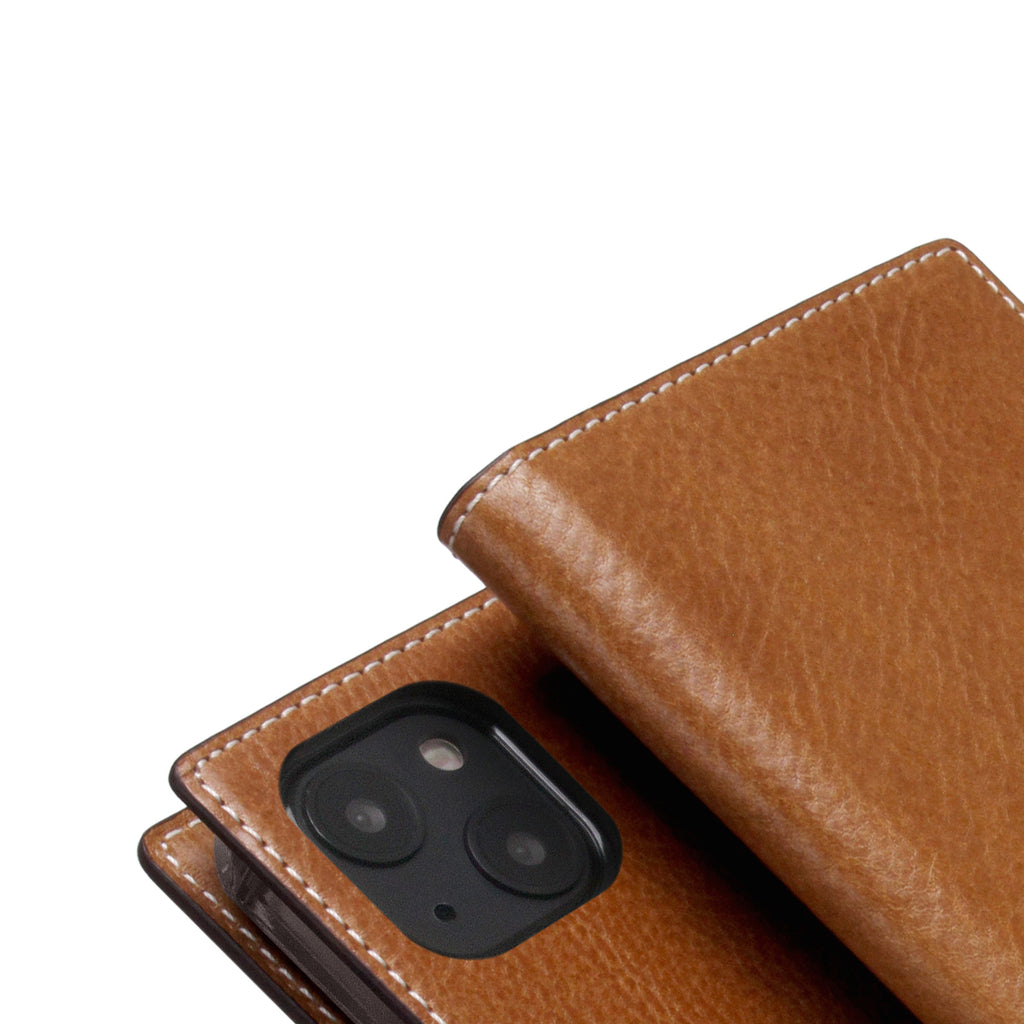 D+ Italian Temponata Leather Diary Case for iPhone 13 (Tan)