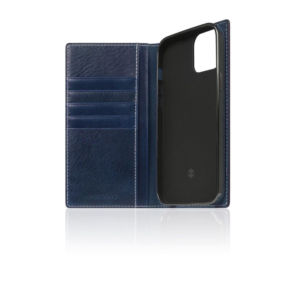 D+ Italian Temponata Leather Diary Case for iPhone 14 Plus (Blue)