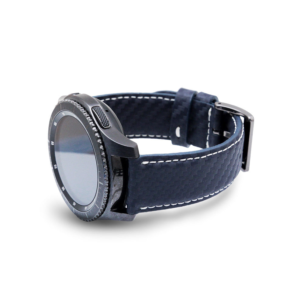 D+ Italian Carbon Leather Strap for Gear S3 Navy