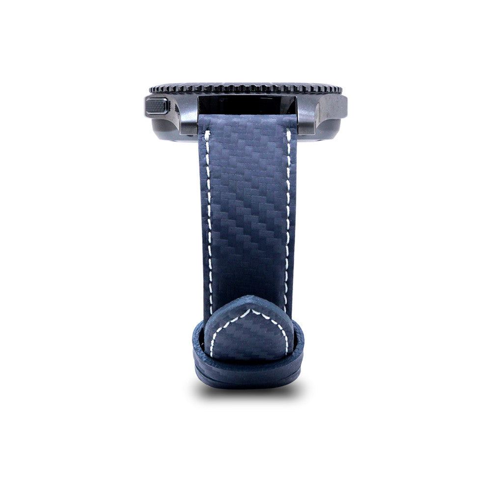 D+ Italian Carbon Leather Strap for Gear S3 Navy