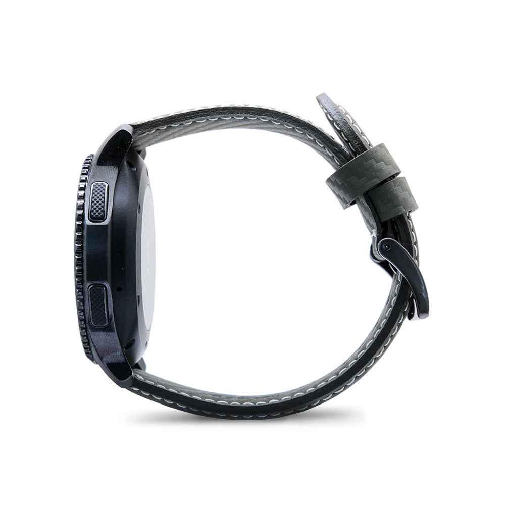 D+ Italian Carbon Leather Strap for Gear S3 Khaki