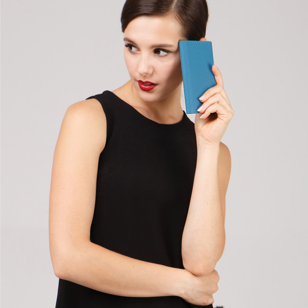 D+ Italian Carbon Leather Case for iPhone 8 / 7 / SE 2020 (Blue)