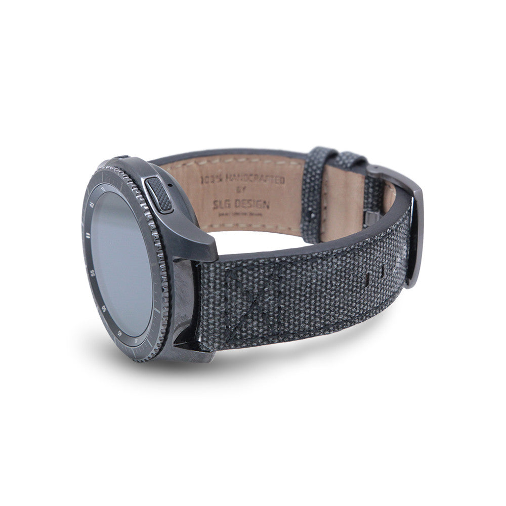 D+ Wax Canvas Strap for Gear S3 Black