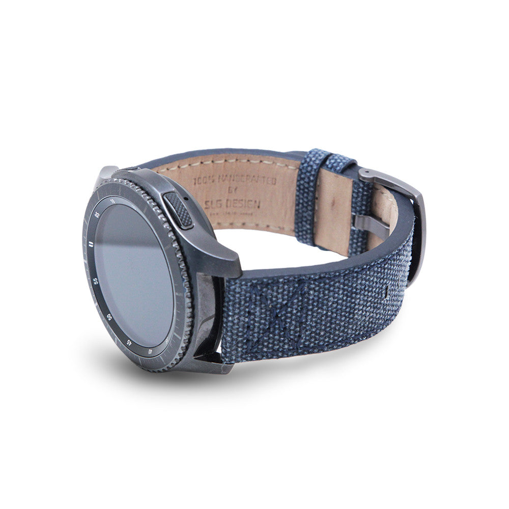 D+ Wax Canvas Strap for Gear S3 Navy