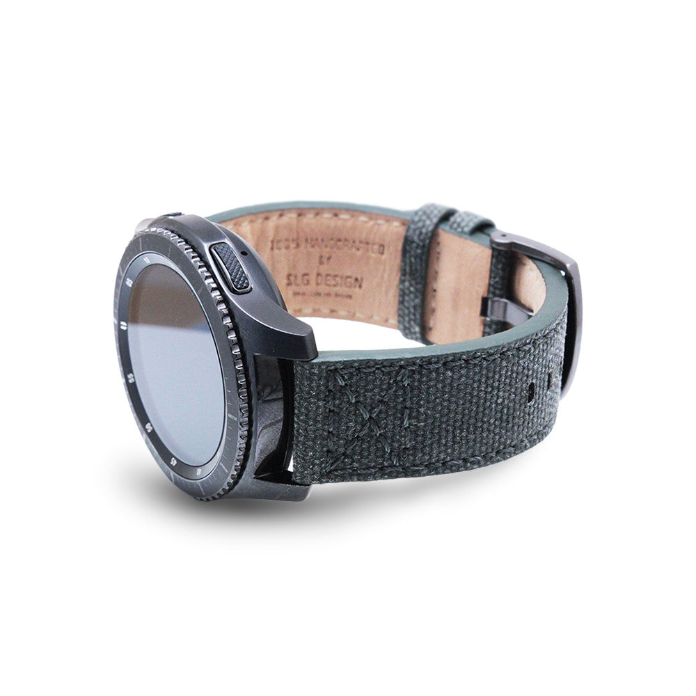 D+ Wax Canvas Strap for Gear S3 Khaki