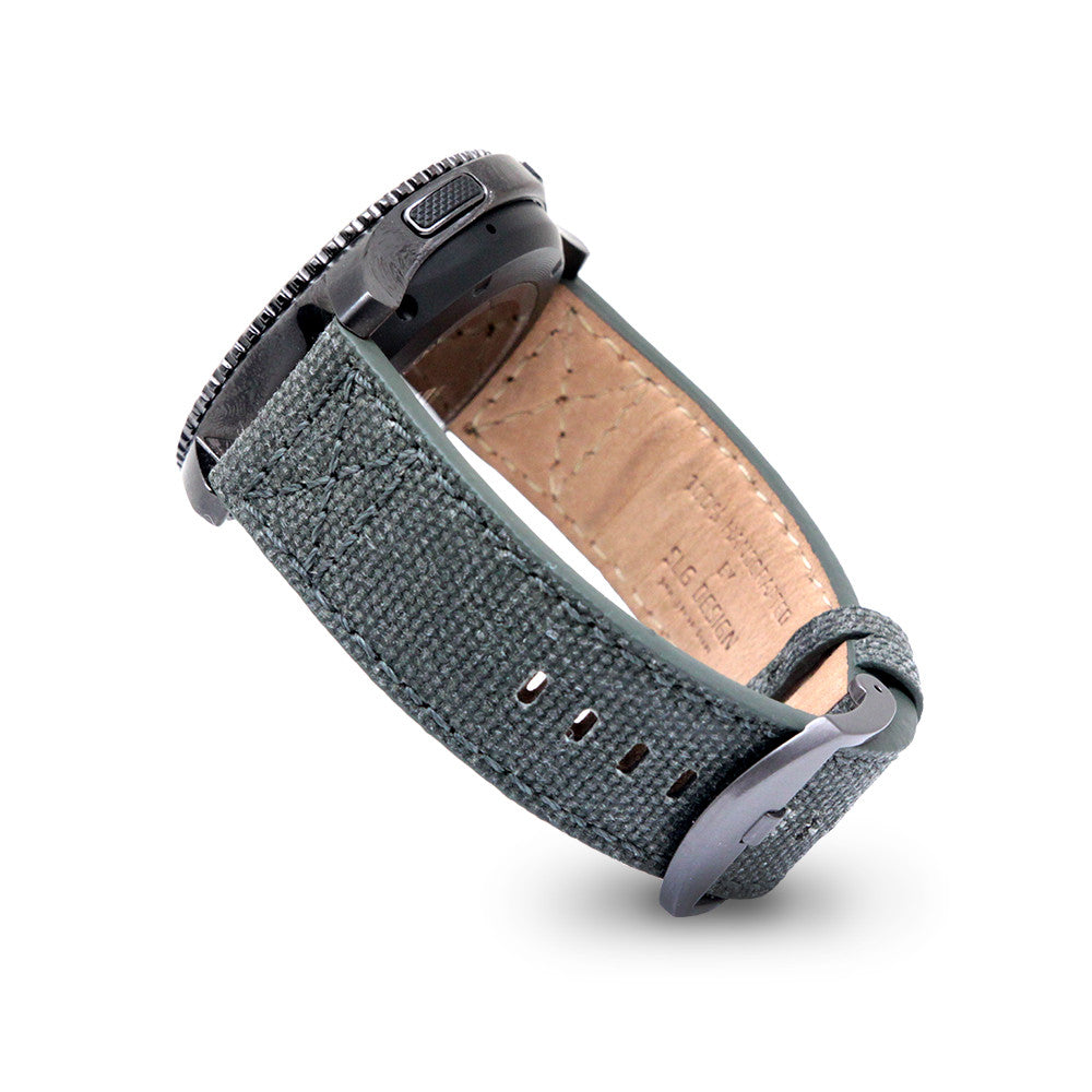 D+ Wax Canvas Strap for Gear S3 Khaki
