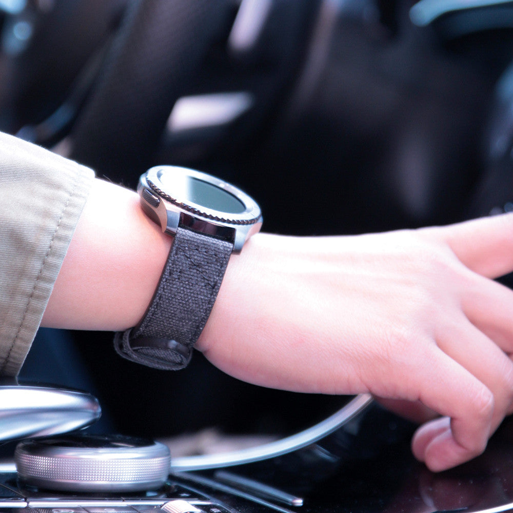 D+ Wax Canvas Strap for Gear S3 Black