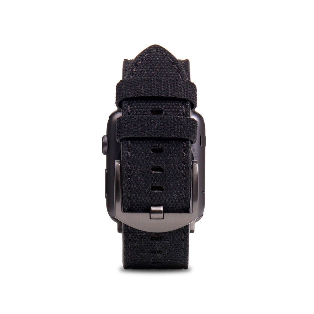 D+ Wax Canvas Strap for Apple Watch SE, ULTRA 2, Series 1-9 42/44/45/49mm (Black)