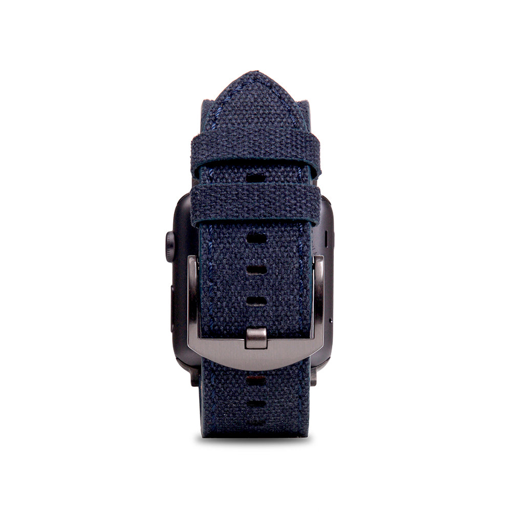 D+ Wax Canvas Strap for Apple Watch SE, ULTRA 2, Series 1-9 42/44/45/49mm (Navy)