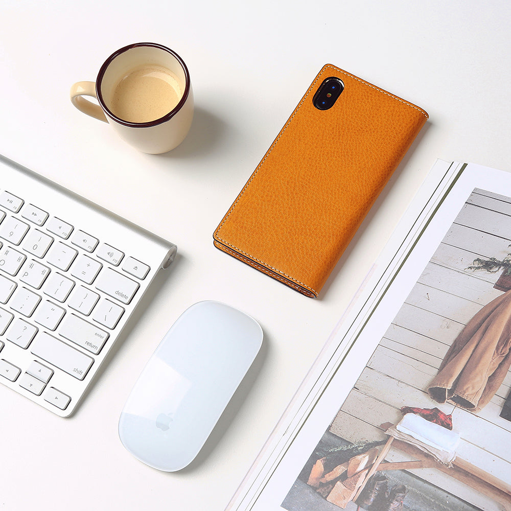 D6 Italian Minerva Box Leather Case for iPhone X / XS Tan