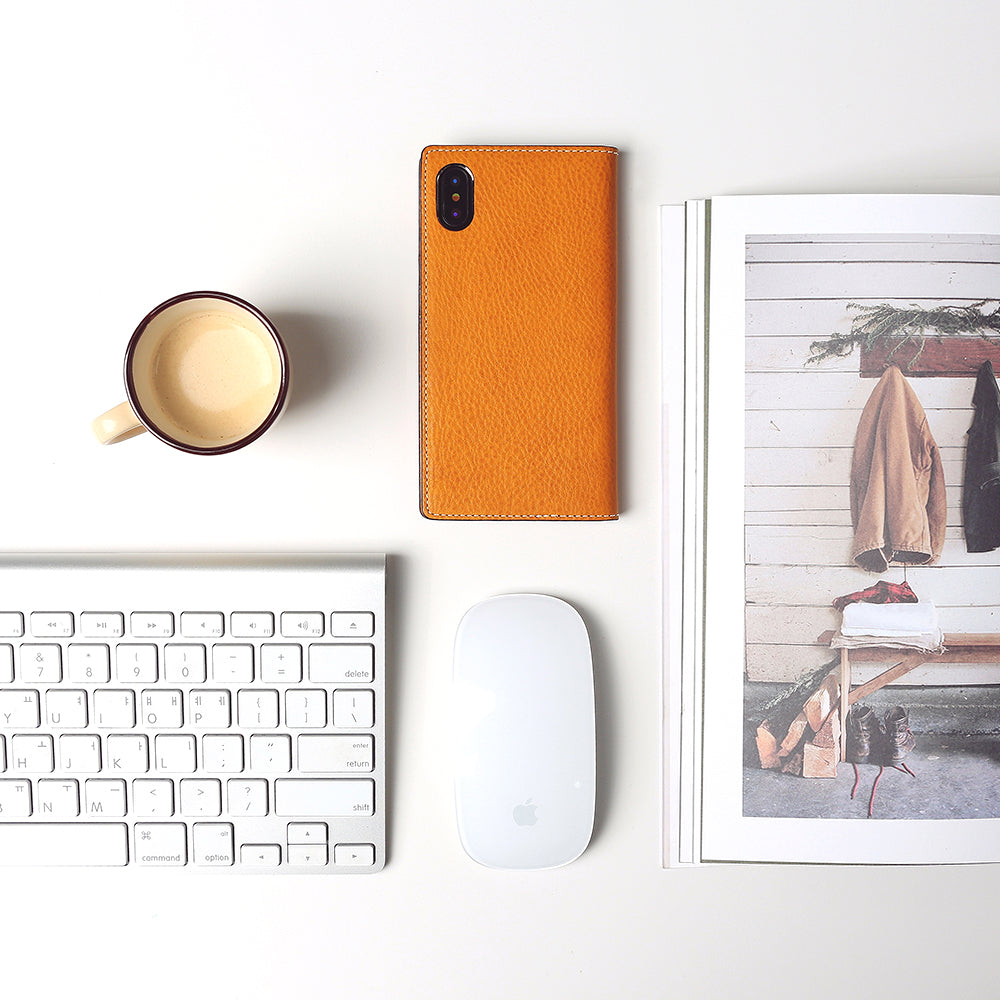 D6 Italian Minerva Box Leather Case for iPhone X / XS Tan